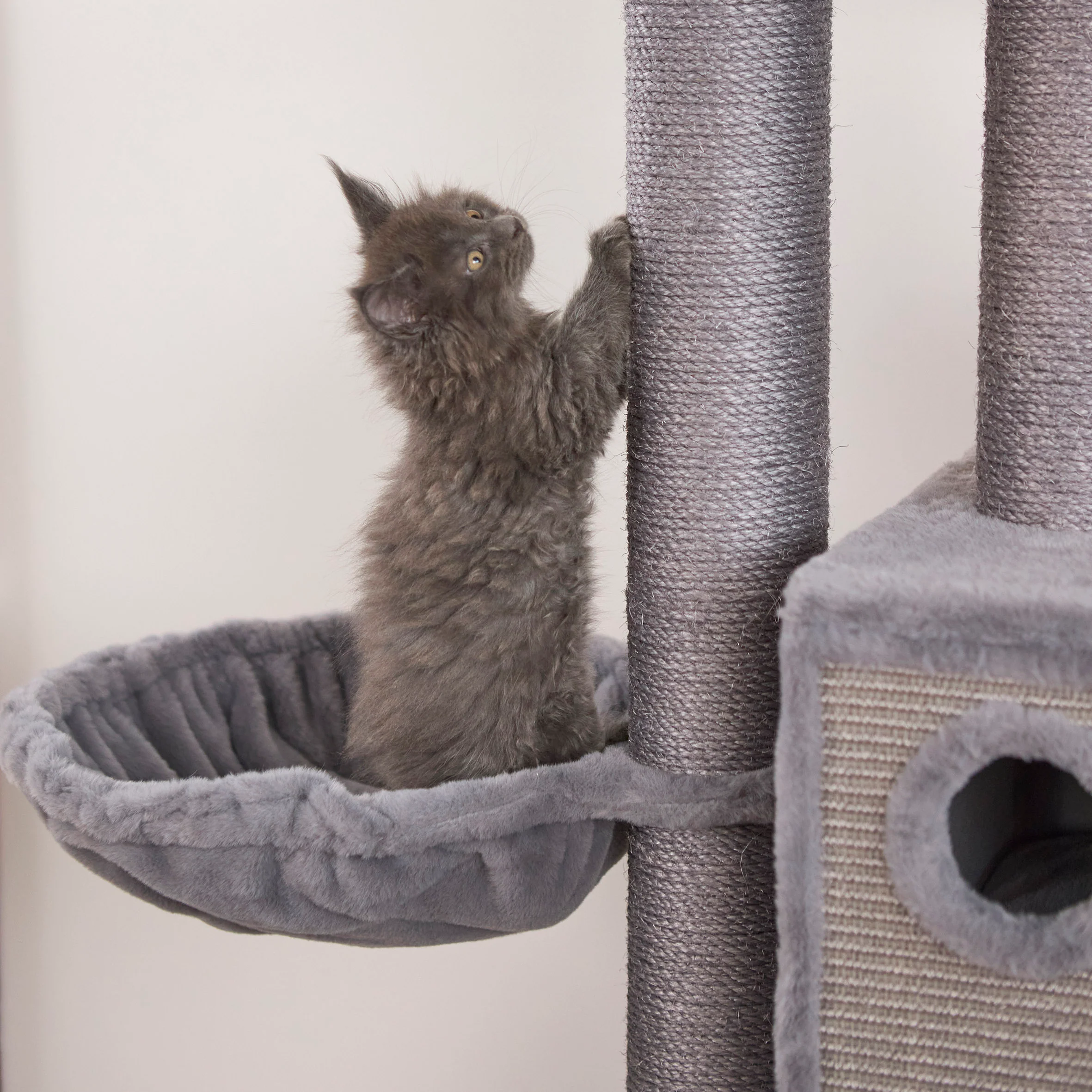 Hideaway Cat Climb Castle - Grey - Image 5