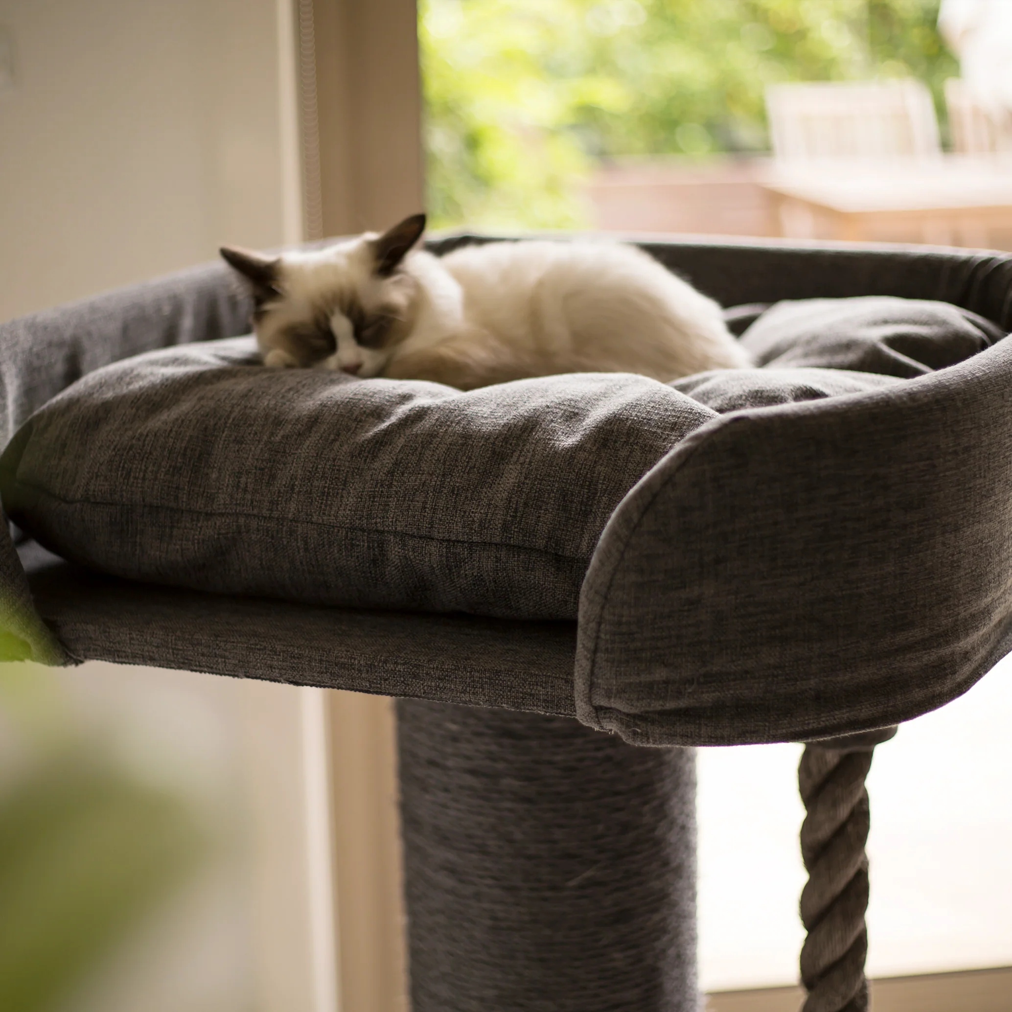 High Bed Sofa Cat Scratch Post - Grey - Image 5