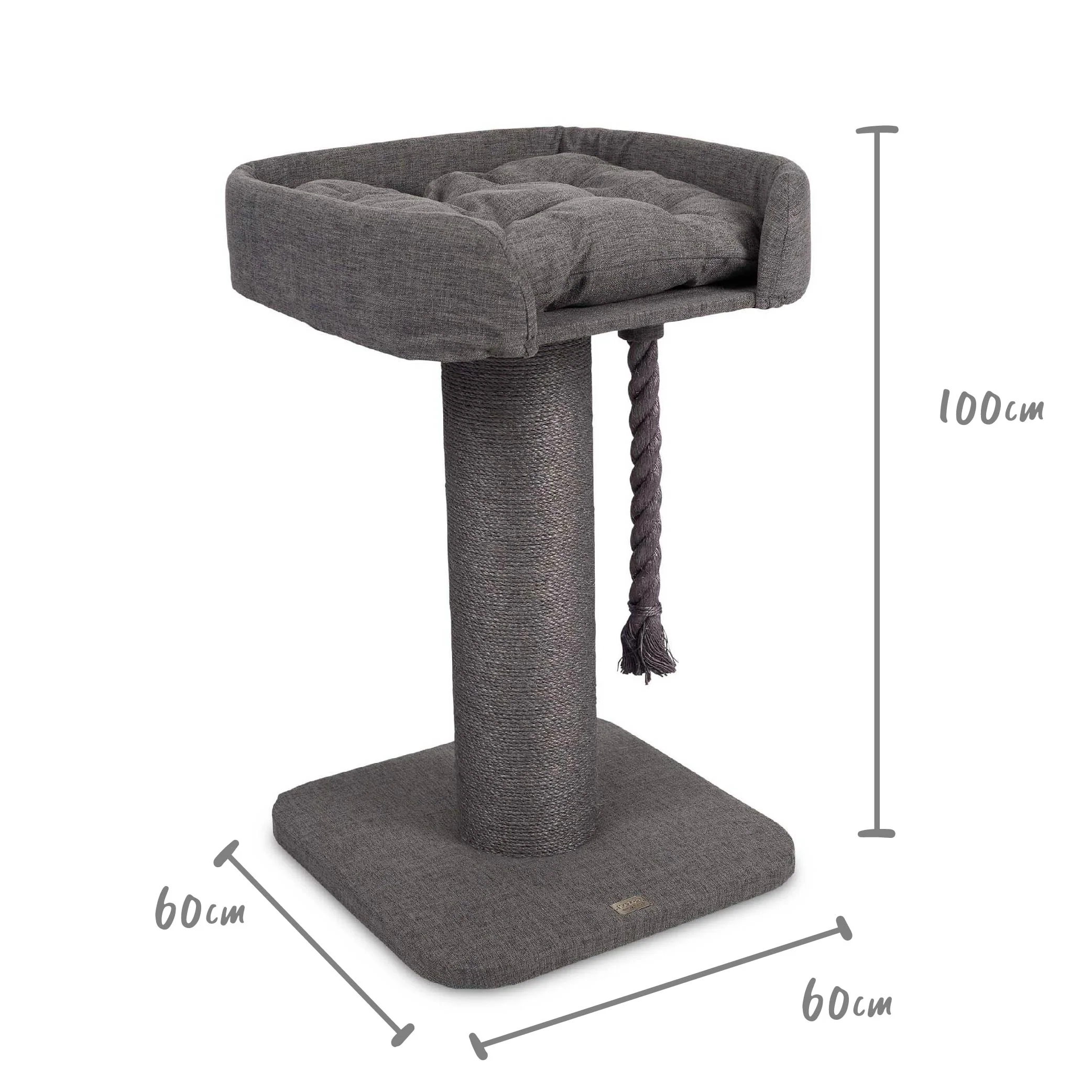 High Bed Sofa Cat Scratch Post - Grey - Image 6