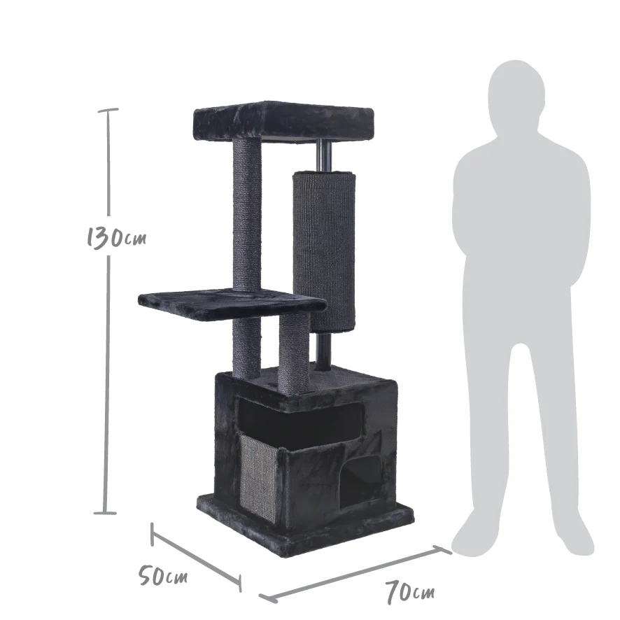 Kitty Scratch Barrel Cat Tree - Black - Image 2