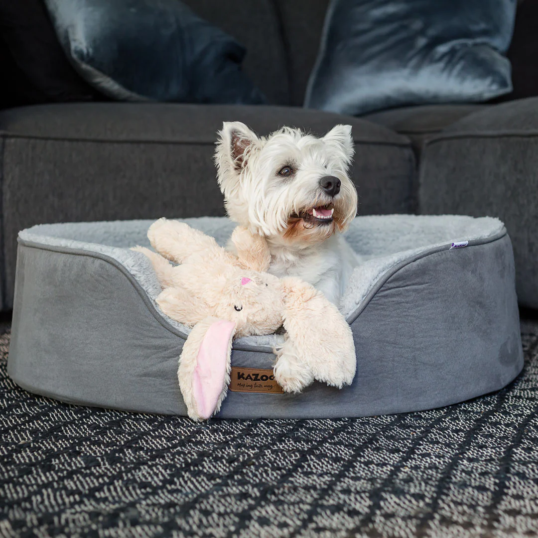 Manhattan Dog Bed - Grey & White - Image 4