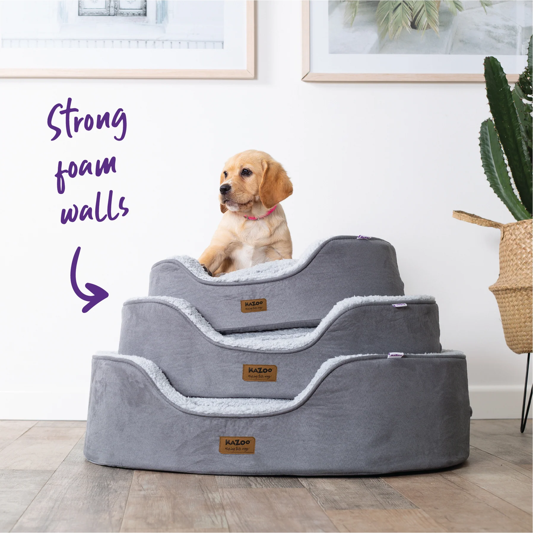 Manhattan Dog Bed - Grey & White - Image 5