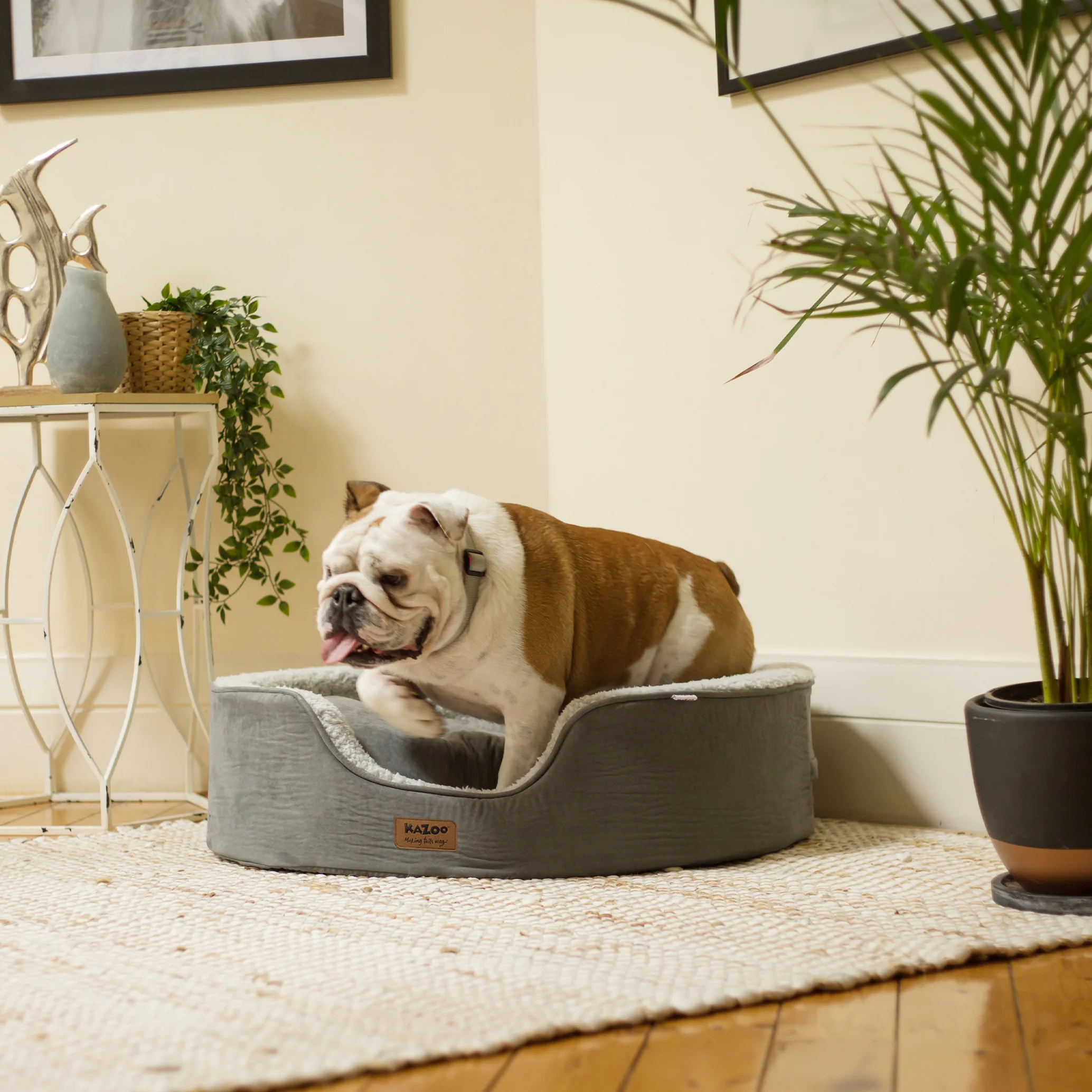 Manhattan Dog Bed - Grey & White - Image 7