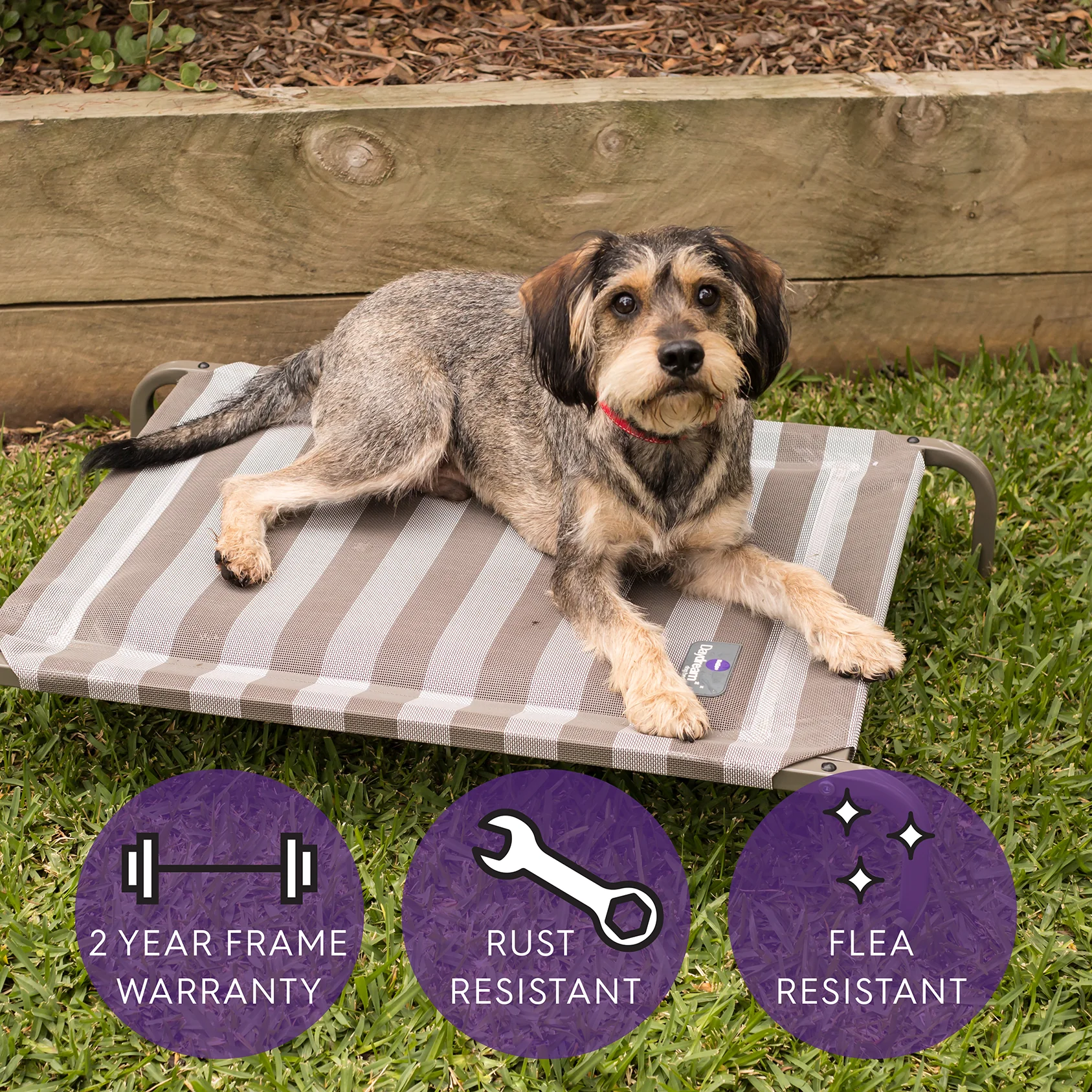 Pillow Top Outdoor Dog Bed - Striped - Image 3