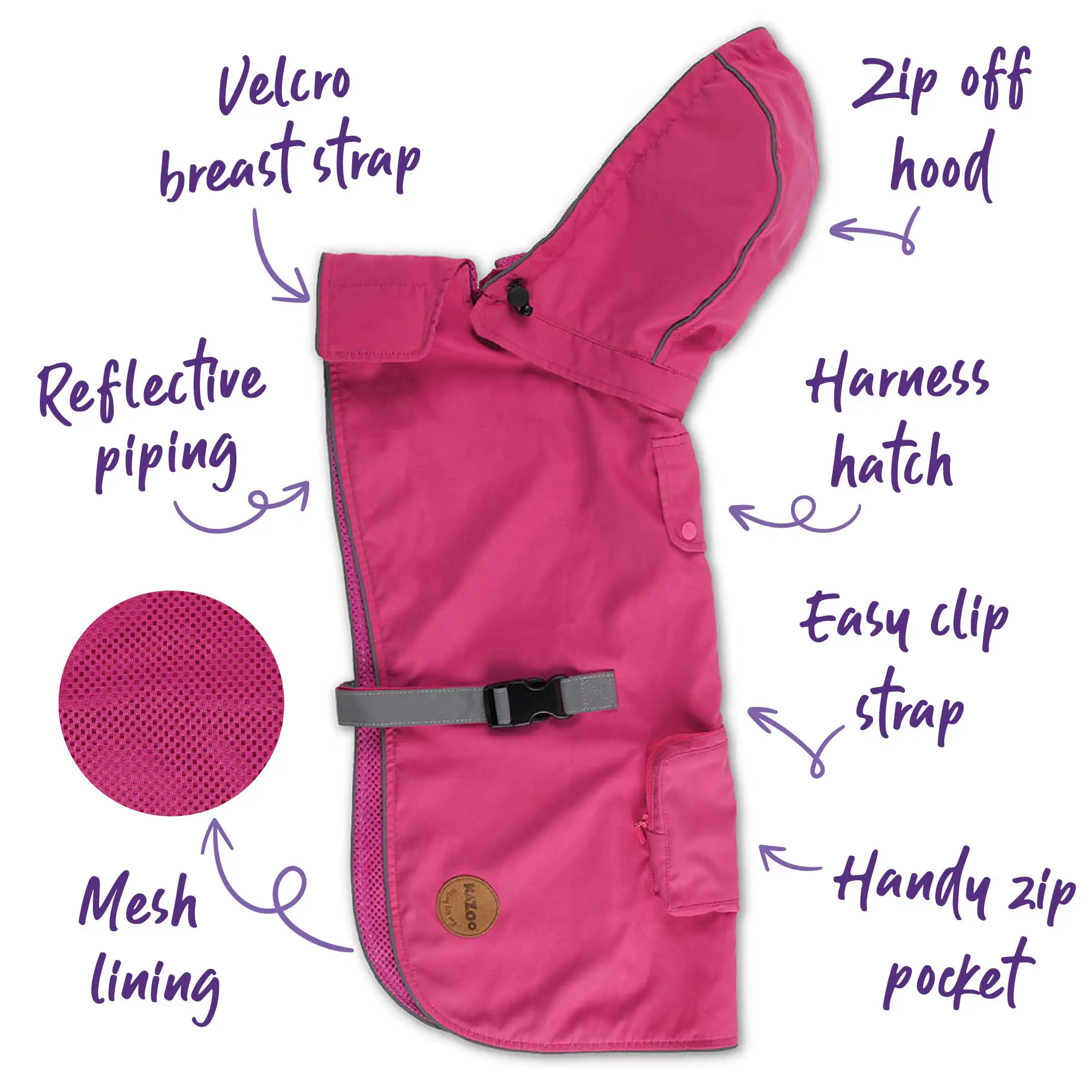 Rainy Days Dog Raincoat - Pink - Image 4