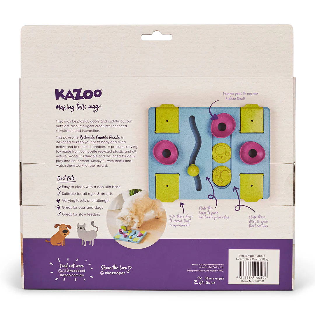 Rectangle Rumble Interactive Puzzle Dog Toy - Image 8