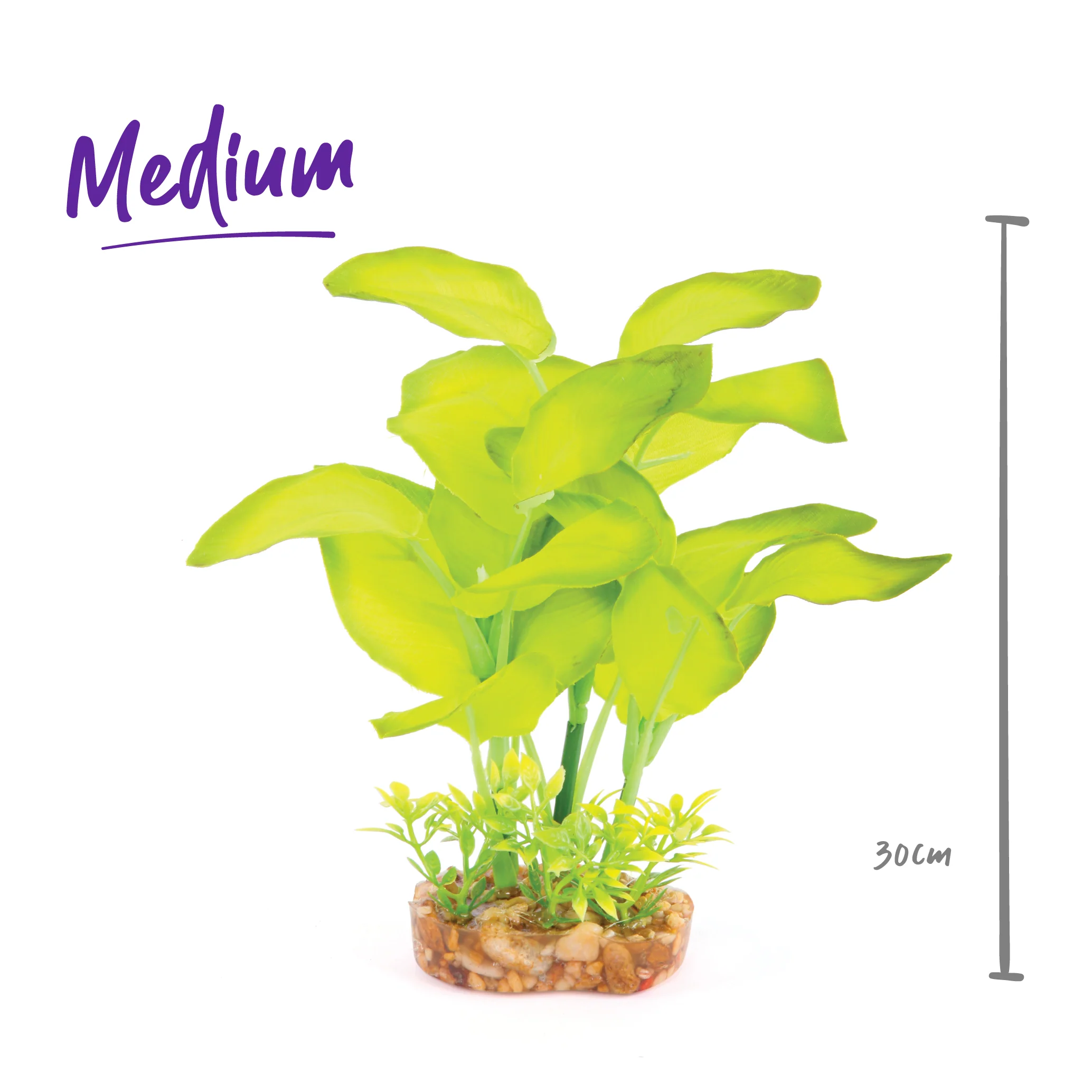 Silk Aquarium Plant - Large Leaf Green - Image 3