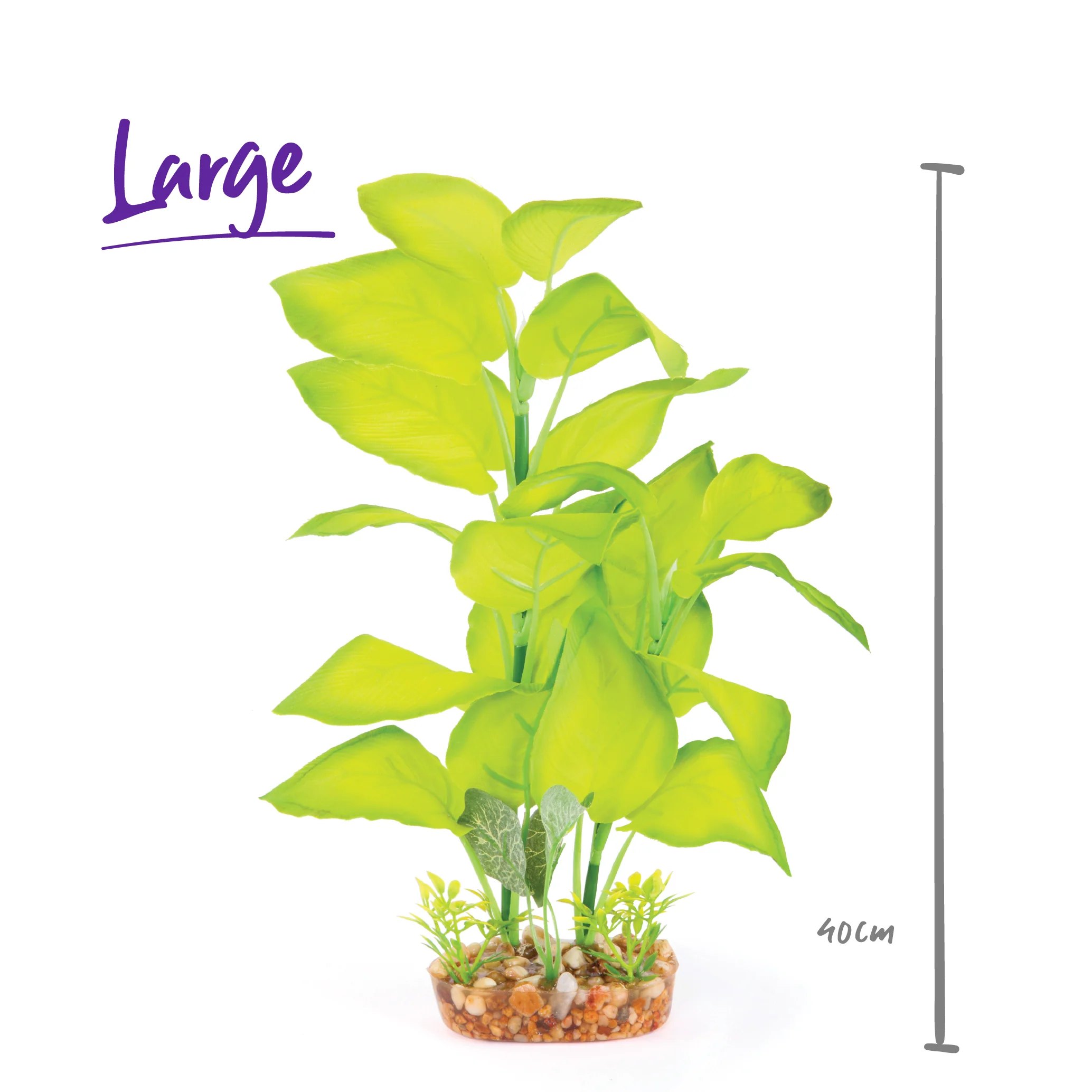 Silk Aquarium Plant - Large Leaf Green - Image 4