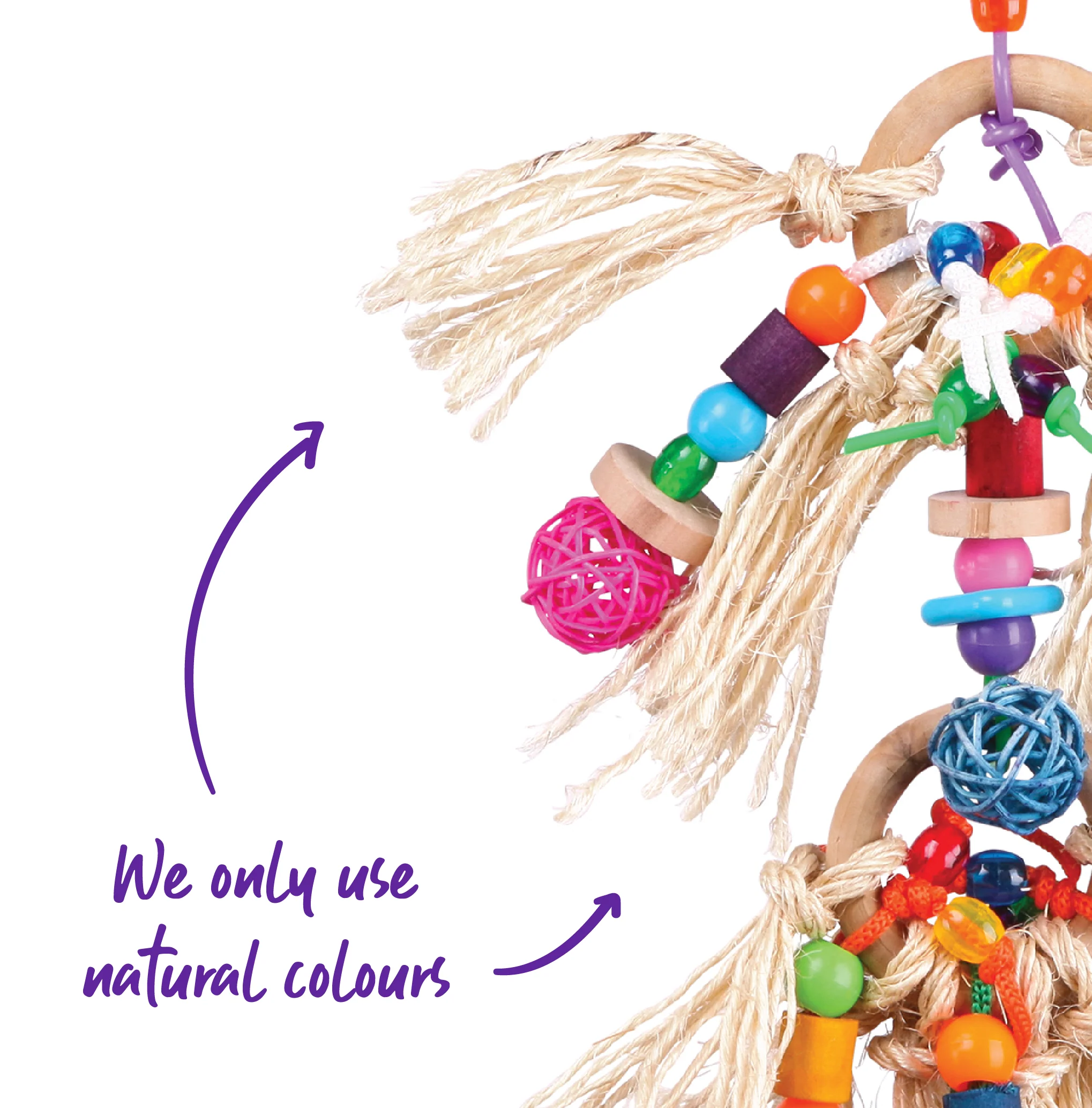 Sisal & Balls Bird Toy - Image 3
