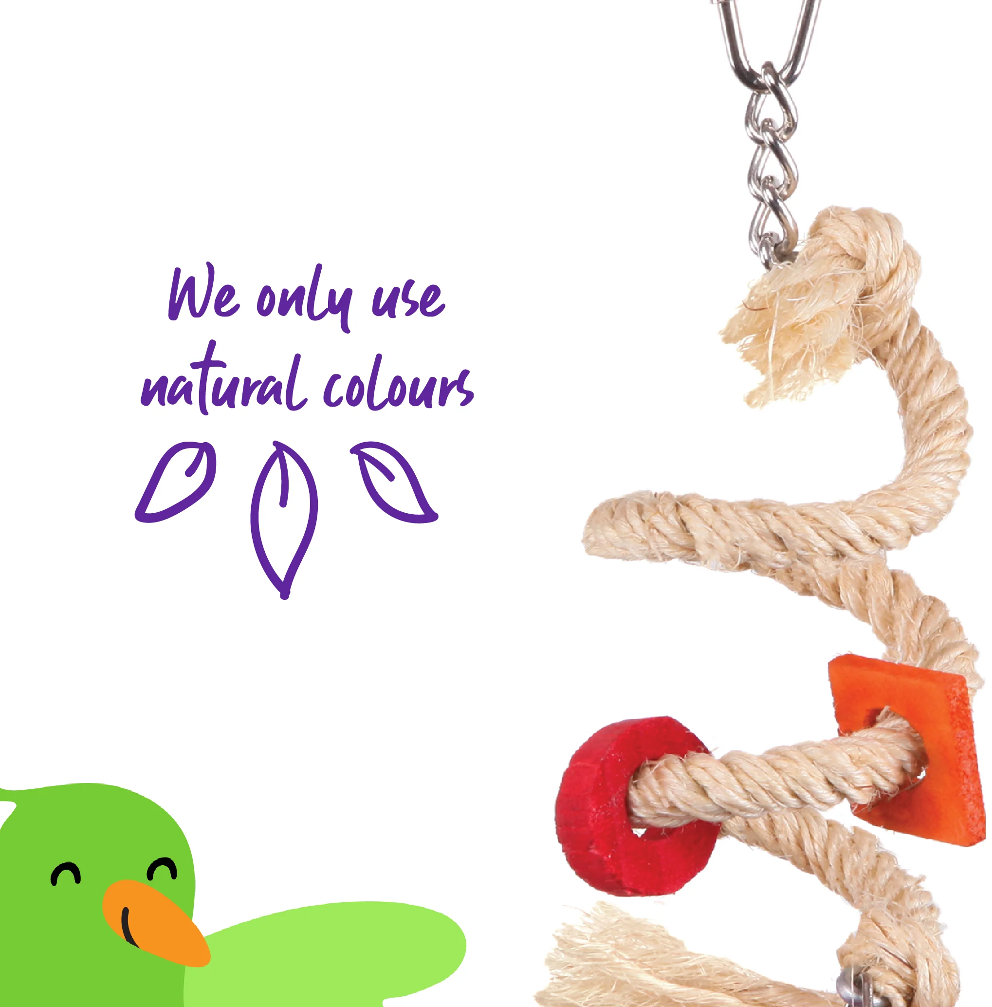 Sisal Rope & Bell Bird Toy - Image 2