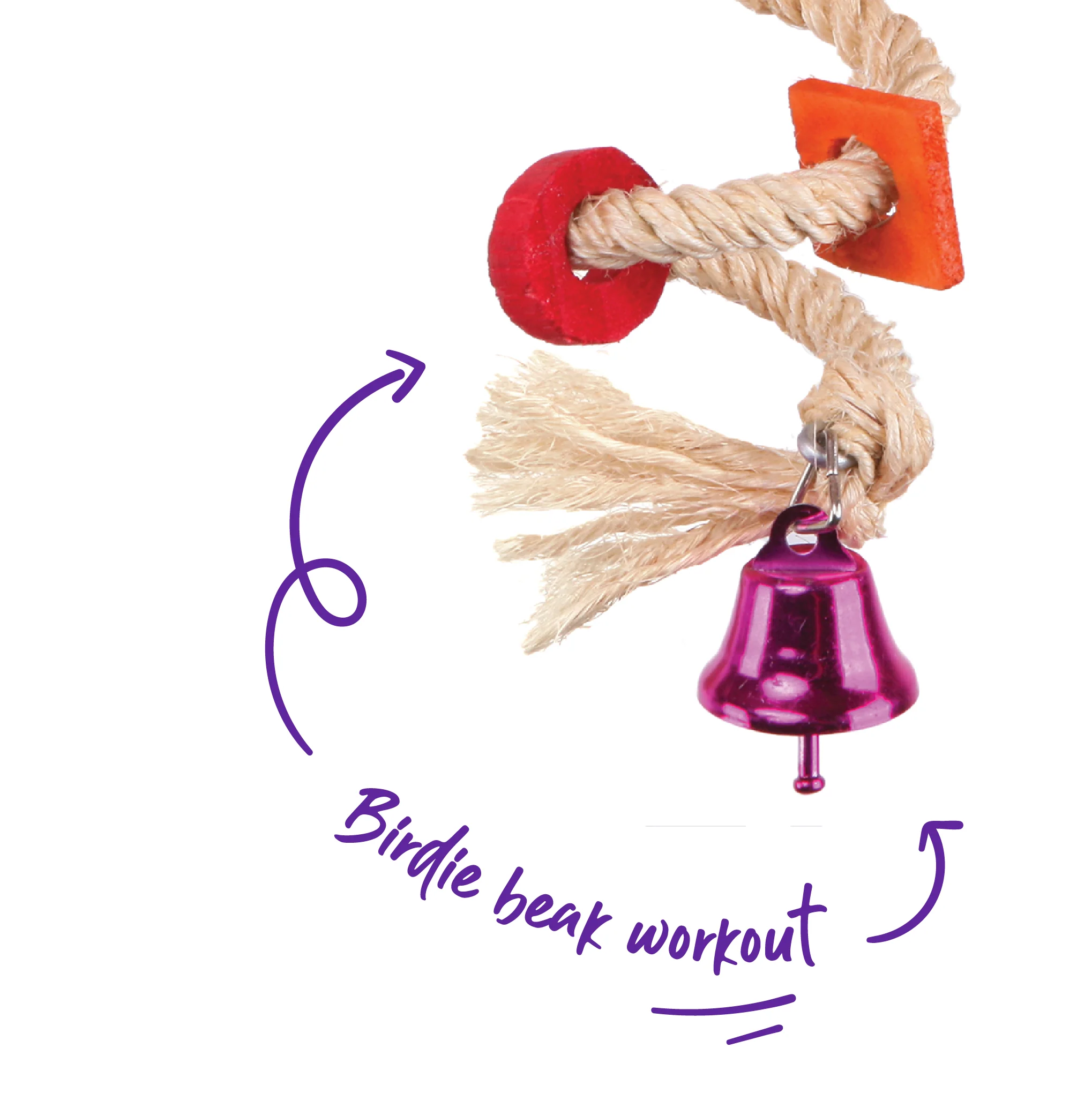 Sisal Rope & Bell Bird Toy - Image 3