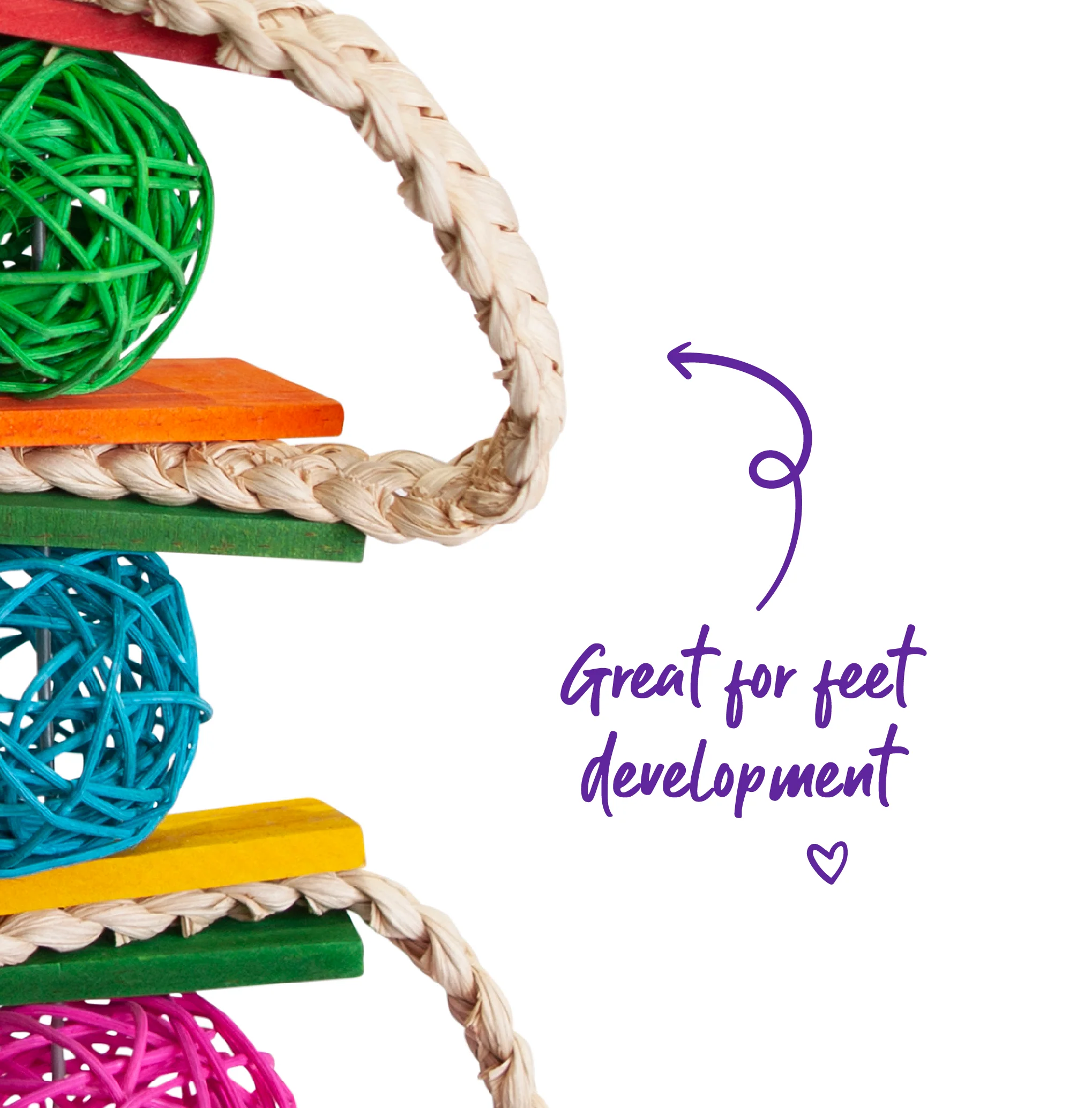Snake Wicker Ball & Bell Bird Toy - Image 5