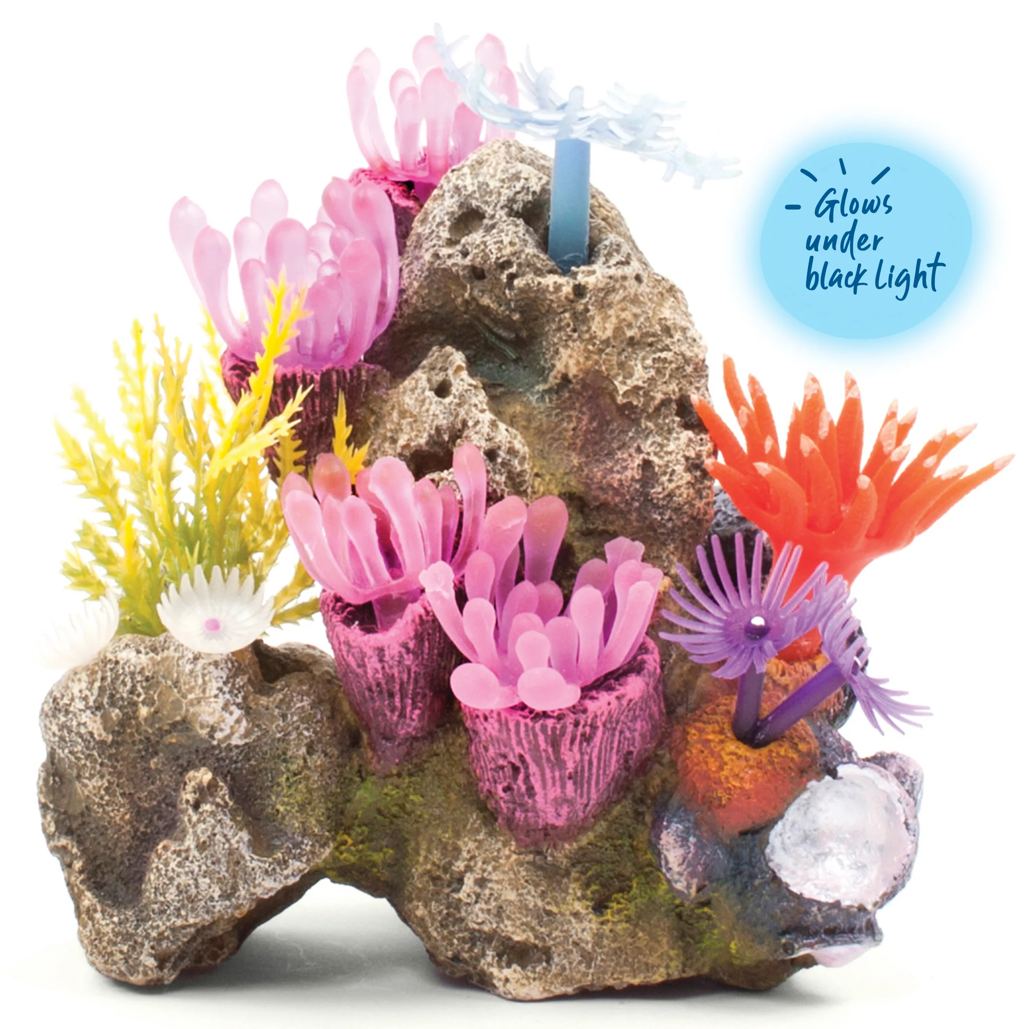 Soft Coral Garden With Rock Aquarium Ornament