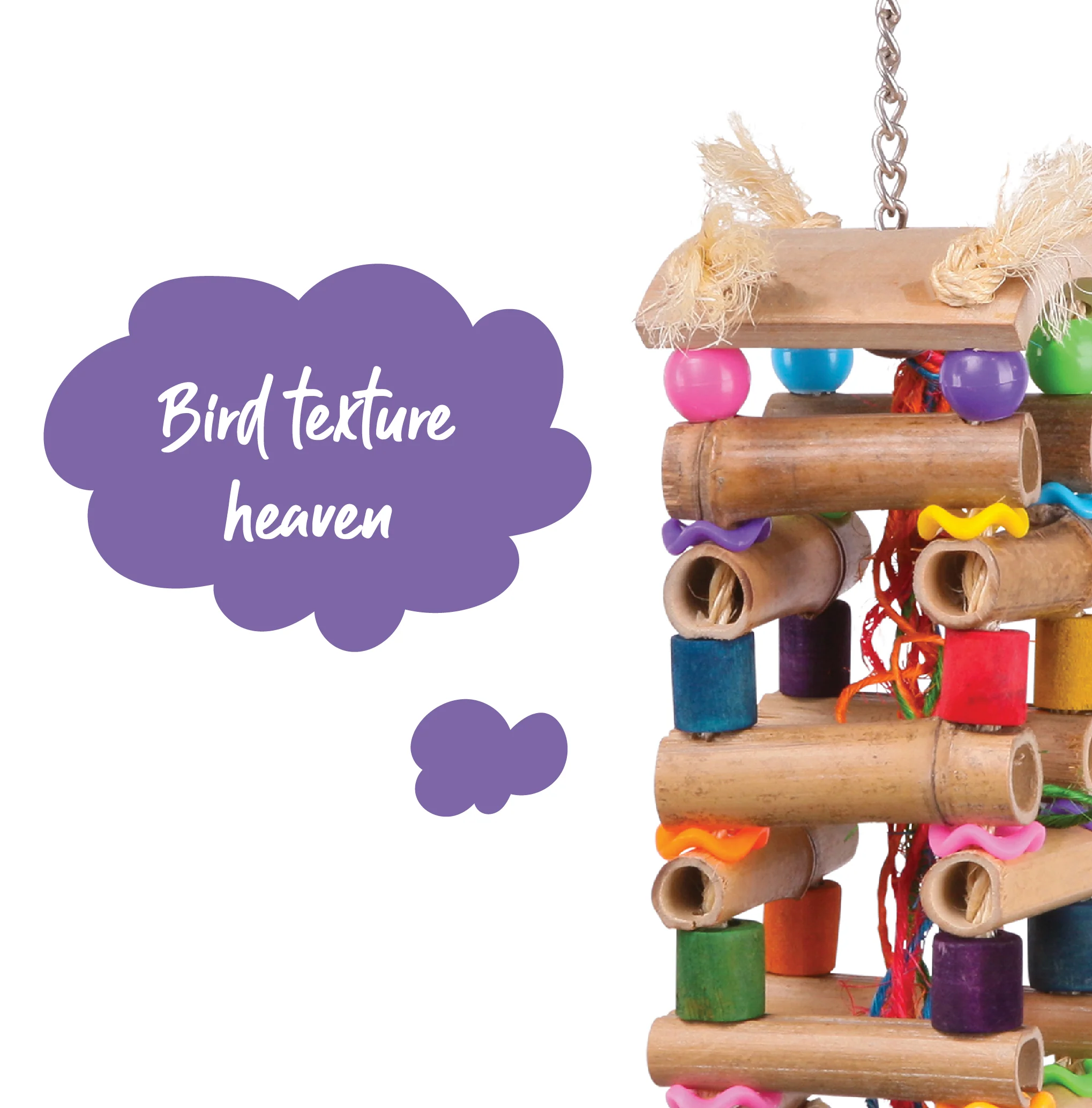 Tower Toy with Sisal & Beads Bird Toy - Image 2