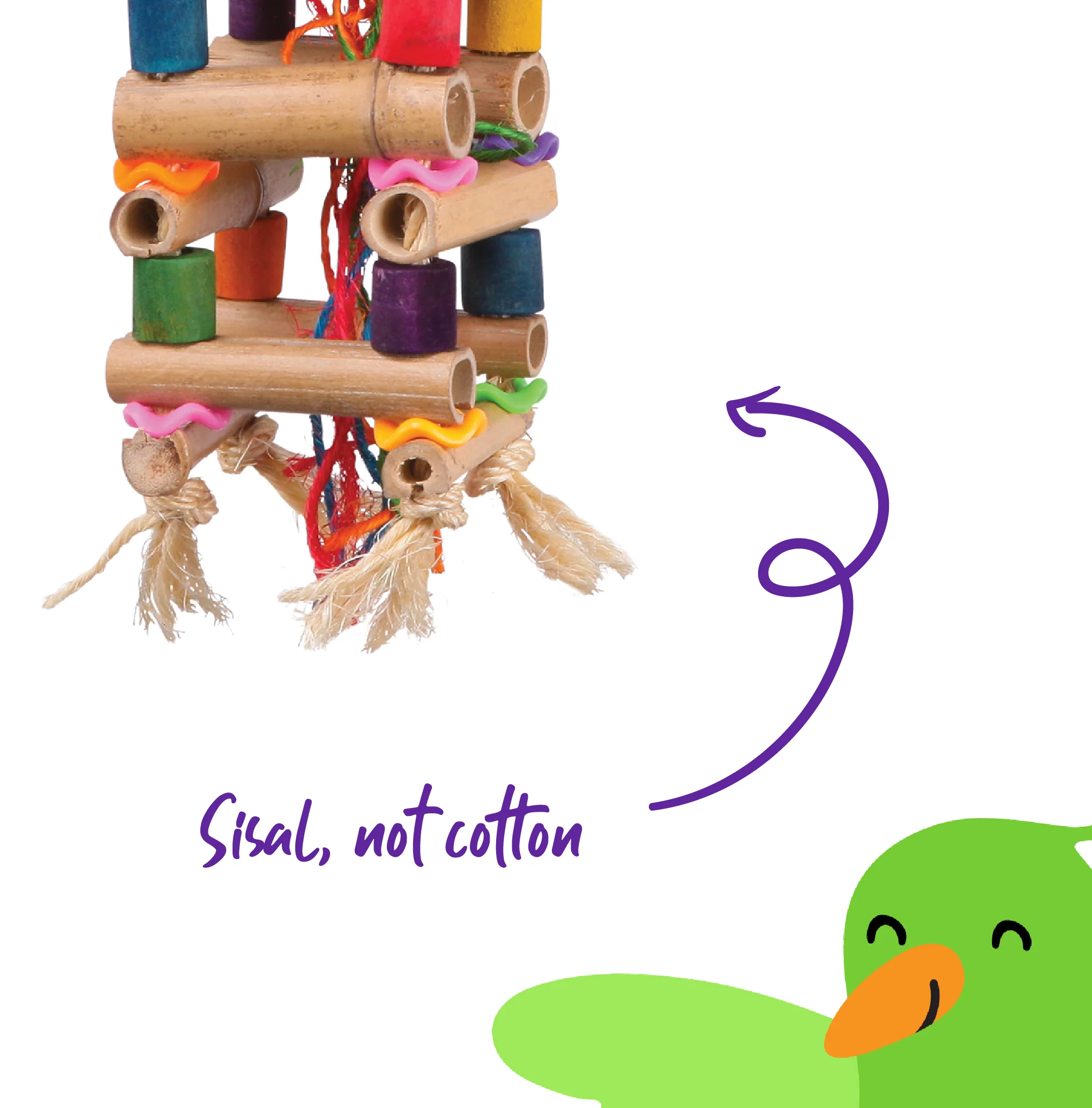 Tower Toy with Sisal & Beads Bird Toy - Image 3