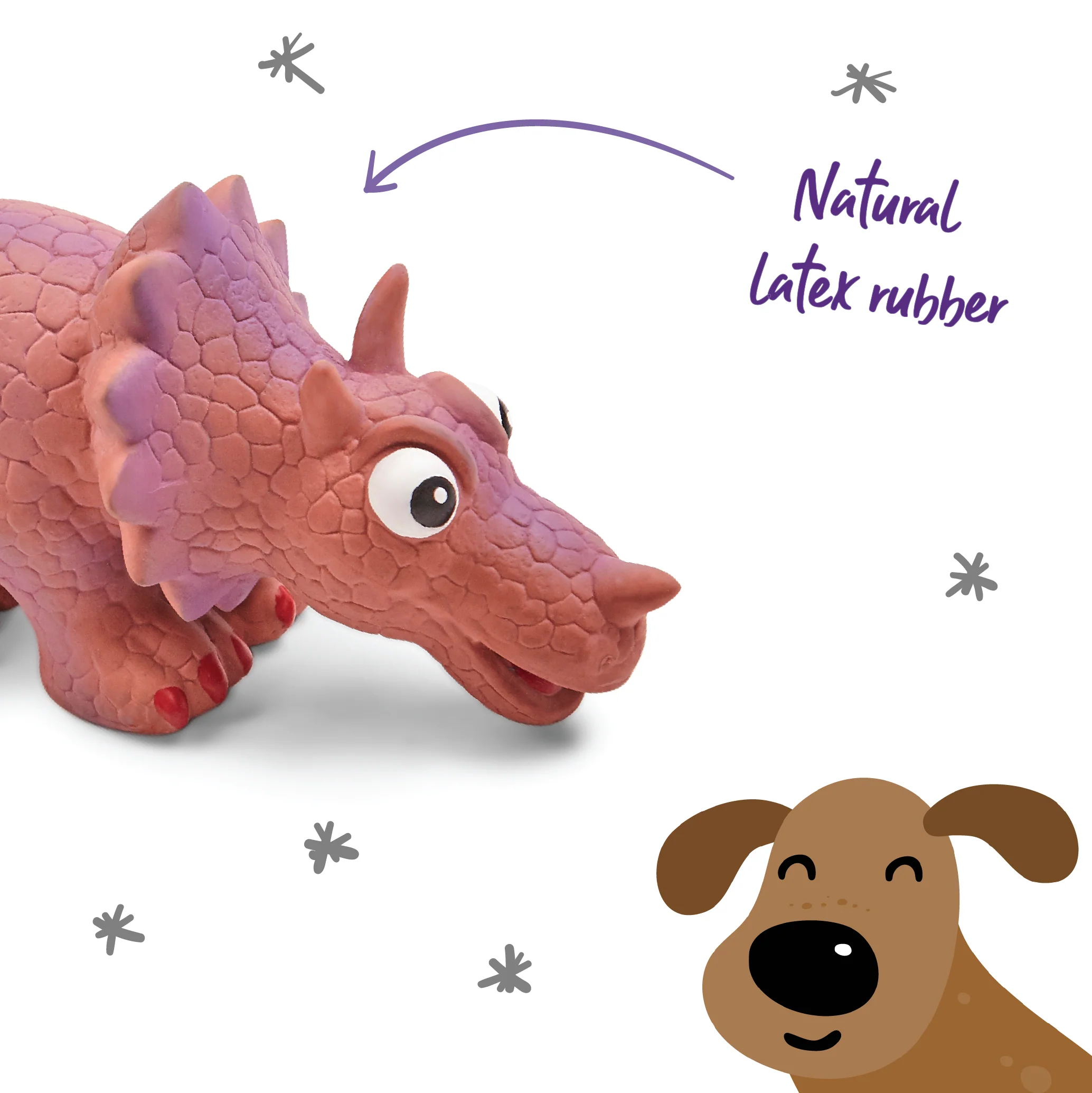 Tricky Triceratops Squeaky Dog Toy - Image 3