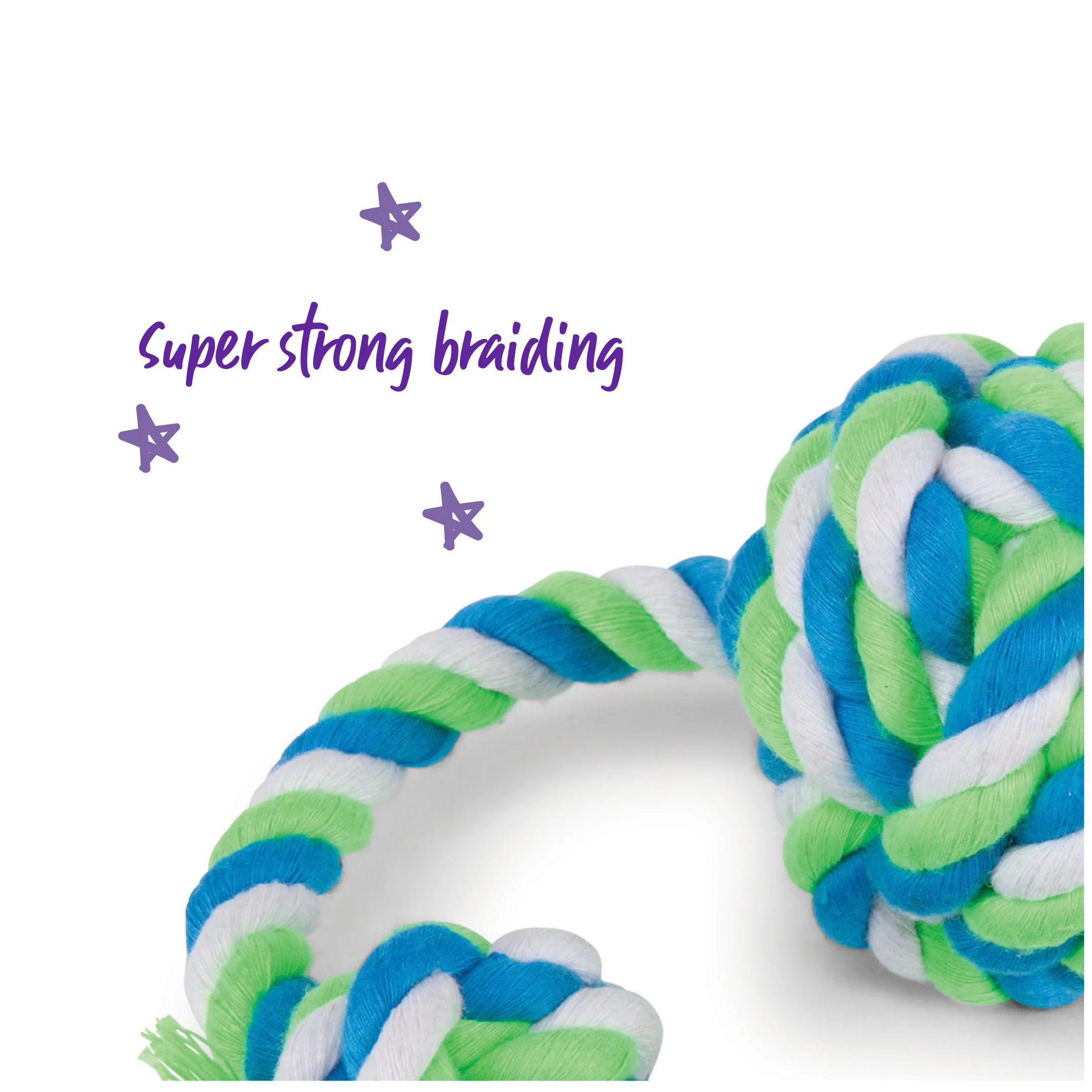 Twisted Rope Sling Knot Ball Dog Toy - Image 3