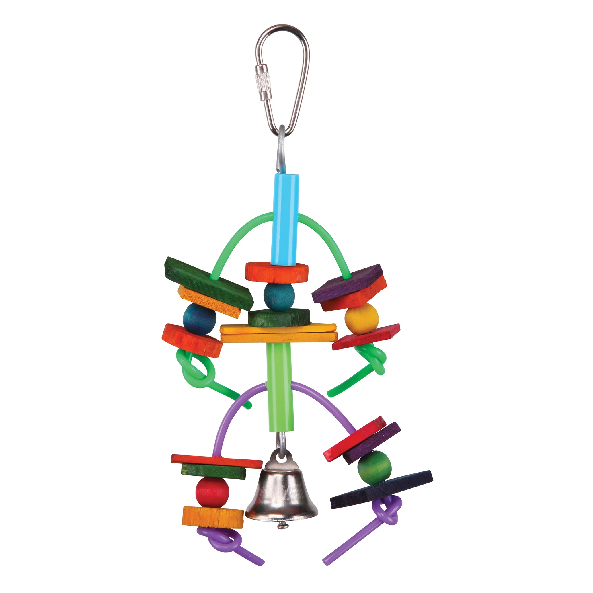 Two Tier with Log & Bell Bird Toy