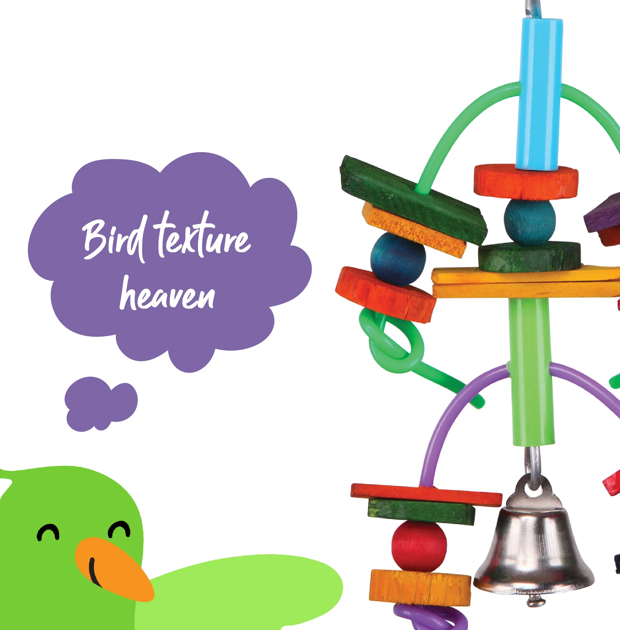 Two Tier with Log & Bell Bird Toy - Image 2