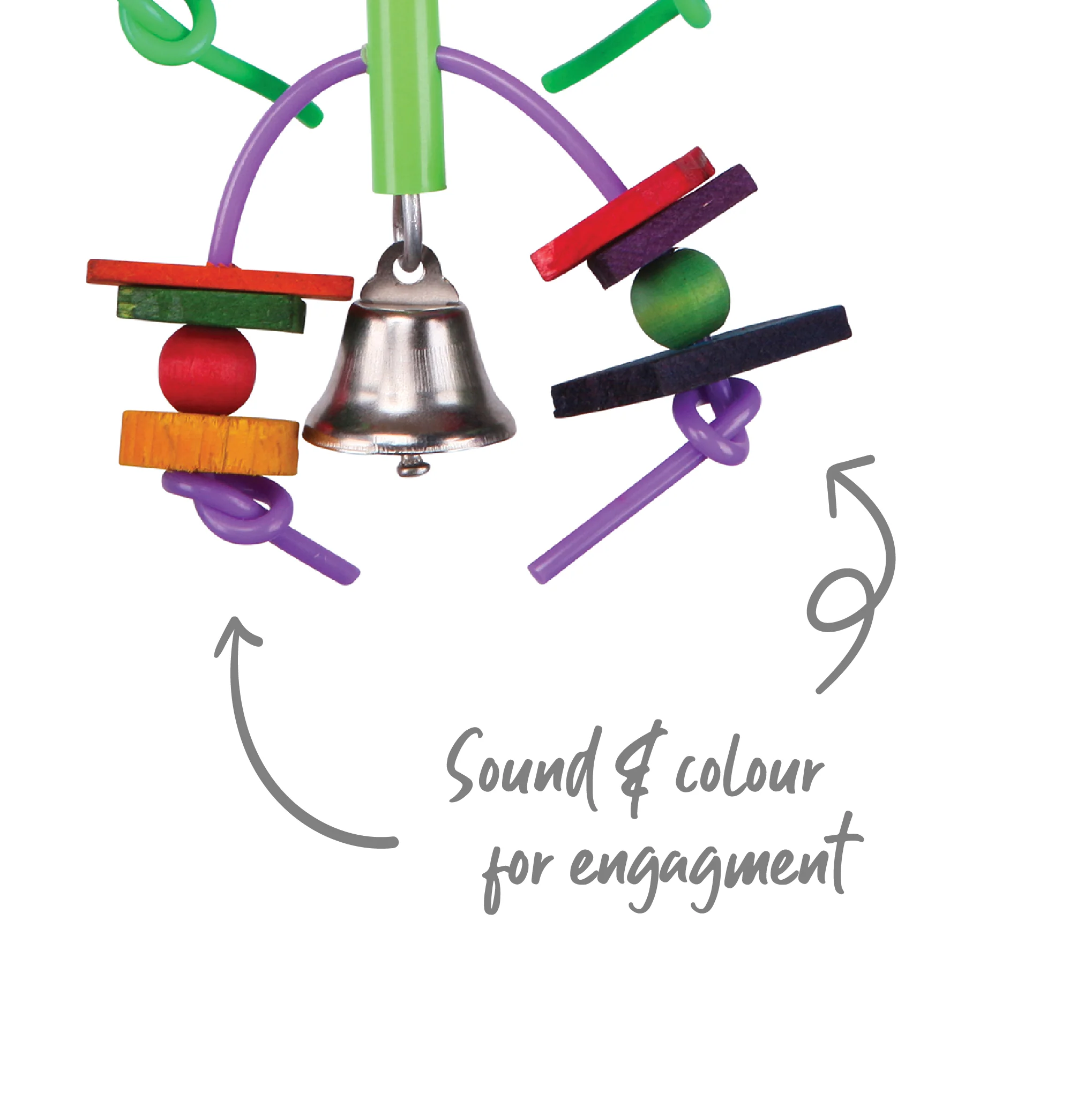 Two Tier with Log & Bell Bird Toy - Image 3